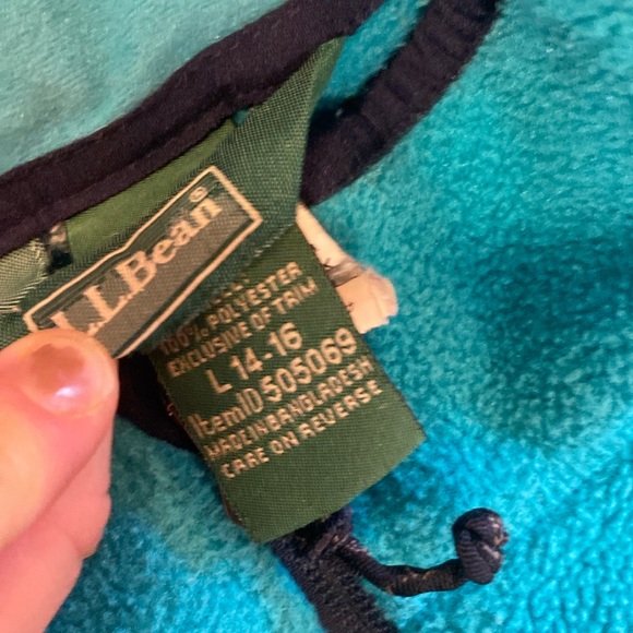 L.L bean fleece zip up jacket kids size 14-16 large play condition camping - Picture 11 of 11